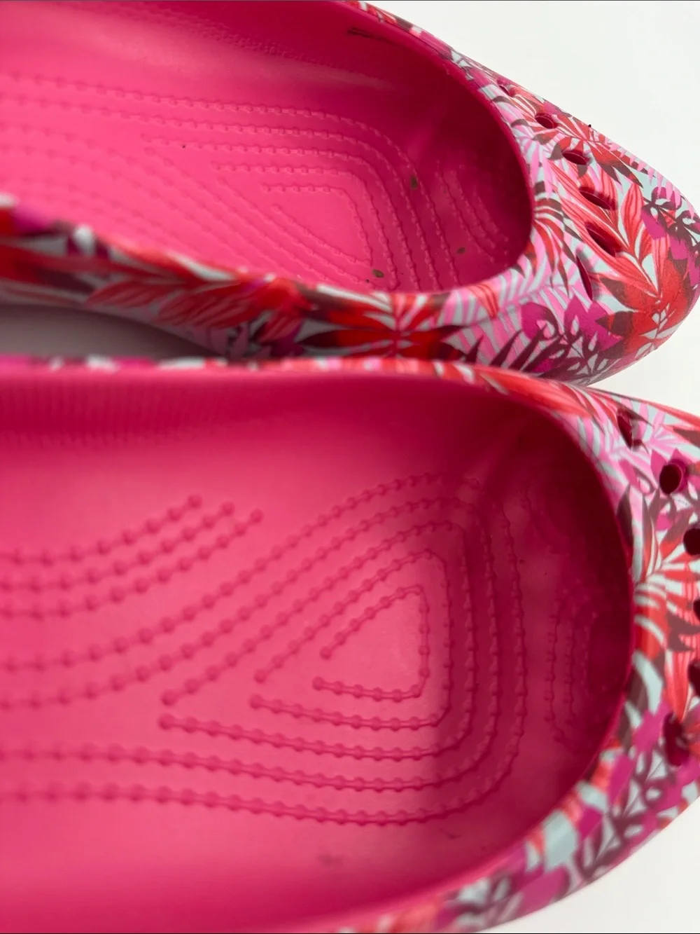 CROCS Kadee Tropical Print Slingback Ballet Flats Women's Size 8.0